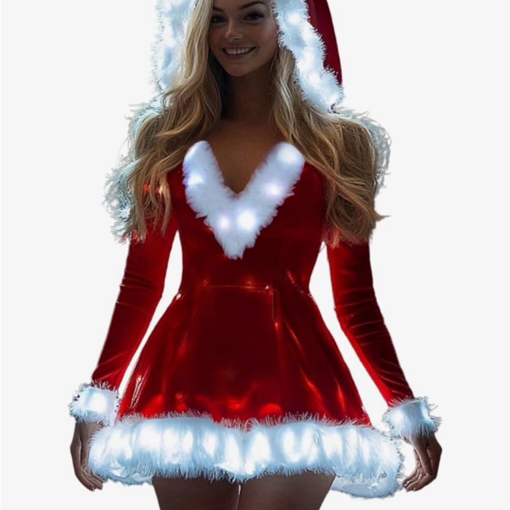 Red Long Sleeve Holiday Dress